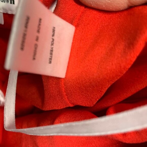 Superdown Red Satin Formal Gown Low Back Deep Waist V Front Sz Small - Picture 6 of 14